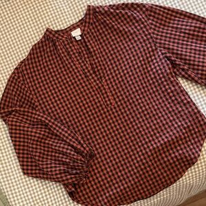 a new day Red and Black Checkered Blouse